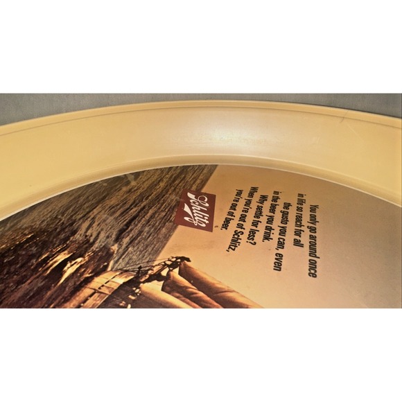Vintage Schlitz Beer Serving Trays Schooner Sailboat 13" Bar Advertising - Picture 13 of 16